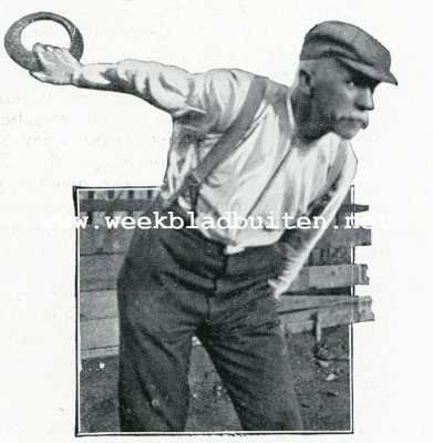 Onbekend, 1907, Onbekend, Het werpschijf-spel. Een nieuwe sport. Het mikken en werpen