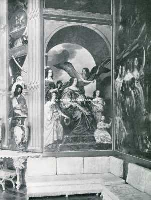 Zuid-Holland, 1907, Den Haag, HUIS TEN BOSCH. Een der doeken uit de Oranje-zaal, voorstellende Amalia van Solms met hare vier dochters