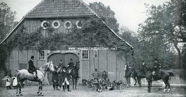 Duitsland, 1908, Isernhagen, De master en verder equipage der Mil. Rijschool voor een boerderij te Isernhagen
