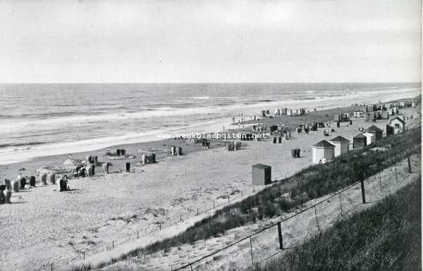 Zuid-Holland, 1908, Noordwijk, Noordwijk. Het strand te Noordwijk