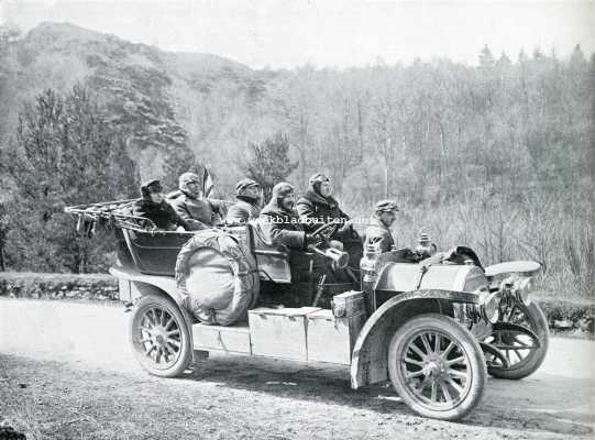 Itali, 1908, Onbekend, Auto-tocht Genua-Amsterdam. De F.I.A.T., waarmede de tocht Genua-Amsterdam volbracht werd