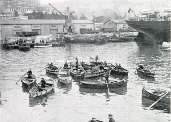 Itali, 1908, Genua, Auto-tocht Genua-Amsterdam. De haven van Genua