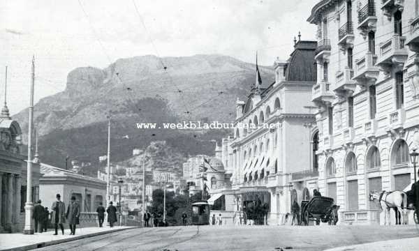 Monaco, 1908, Monte Carlo, Auto-tocht Genua-Amsterdam. Monte-Carlo. Gezicht op het Casino