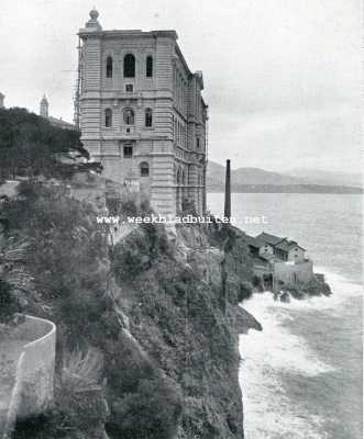 Onbekend, 1908, Onbekend, De diepzee-onderzoekingen van den vorst van Monaco. II. Het Buchanan peil-werktuig, terwijl het aan boord geheschen wordt. De gewichten worden op den bodem der zee achtergelaten