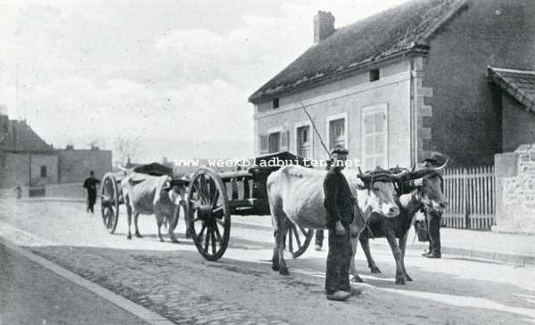 Frankrijk, 1908, Autun, Auto-tocht Genua-Amsterdam. Een vrachtrijder te Autun