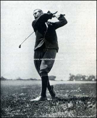 Onbekend, 1909, Onbekend, Een praatje over golf. Vardon's doorzwaai na het wegslaan van den bal