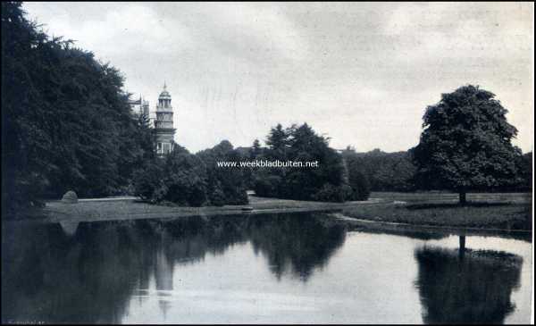 Zuid-Holland, 1909, Wassenaar, Oud-Wassenaar. Vijver en park bij het Kasteel Oud-Wassenaar