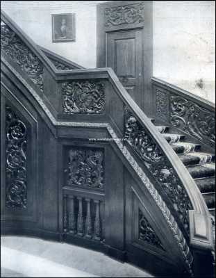 Gelderland, 1909, De Steeg, Het Kasteel Middachten en zijne bewoners. Middachten: leuning van de trap