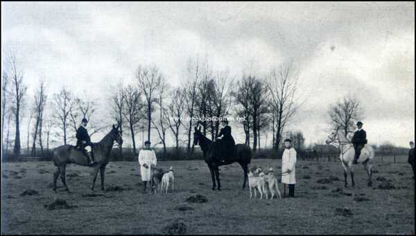 Onbekend, 1909, Onbekend, Hazen en hazenjachten. Samenkomst voor de lange jacht