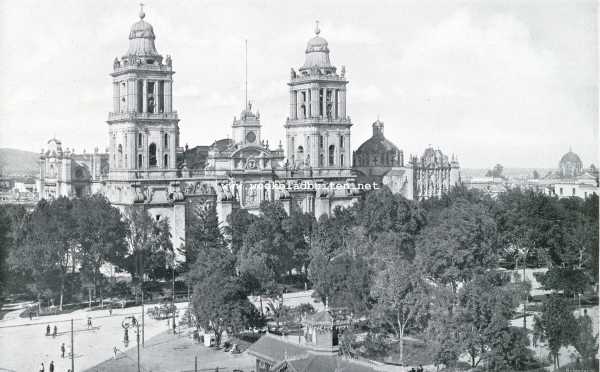 Mexico, 1909, Mexico-Stad, Kathedraal en Zocalo te Mexico