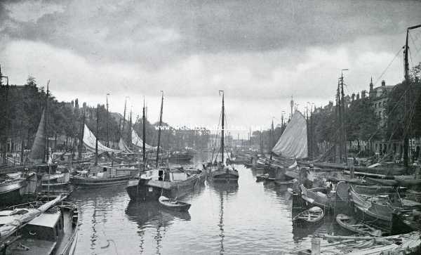 Zuid-Holland, 1909, Rotterdam, De Maas bij Rotterdam. Haringvliet