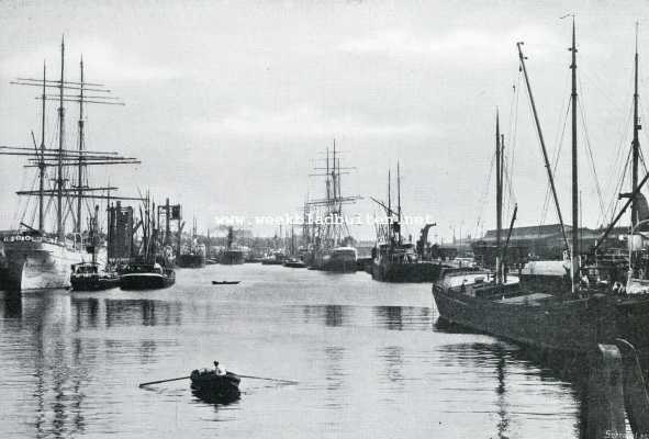 Zuid-Holland, 1909, Rotterdam, De Maas bij Rotterdam. De Binnenhaven