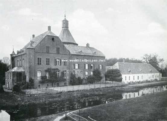 Limburg, 1909, Haelen, De Burcht Aldenghoir bij Haelen (L.). De burcht Aldenghoir met bijgebouwen (Z.O. naar N.W.)