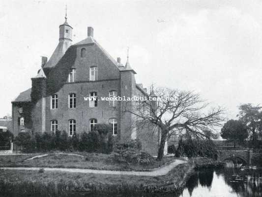 Limburg, 1909, Haelen, De Burcht Aldenghoir bij Haelen (L.). De burcht Aldenghoir met angelgracht (W. naar O.)