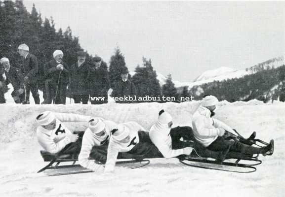Zwitserland, 1909, Arosa, Internationale Bobslee-wedstrijd. De 