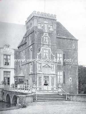Gelderland, 1910, Vaassen, De Cannenburch bij Vaassen. De vierkante uitbouw aan de zuidzijde, oude en latere ingang