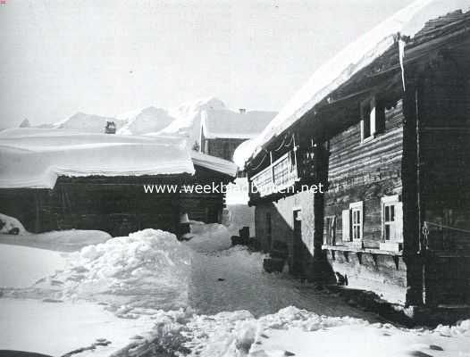 Zwitserland, 1910, Arosa, Arosa. Hutten in de sneeuw