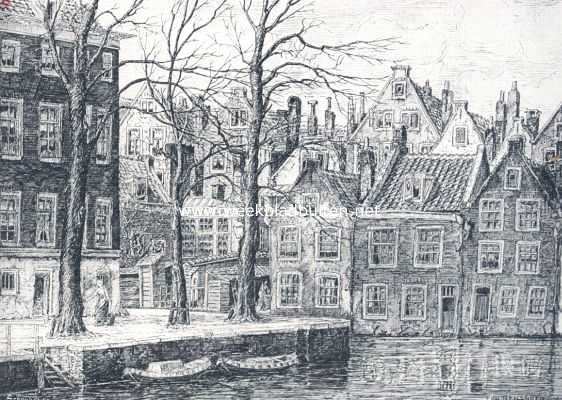 Zuid-Holland, 1910, Rotterdam, Oud-Rotterdam. Rotterdam. Groenendaal, gezien van de Nieuwe Haven af