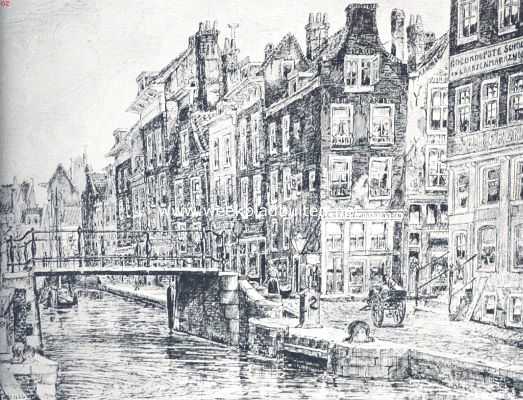 Zuid-Holland, 1910, Rotterdam, Oud-Rotterdam. Rotterdam. Delftsche Vaart, hoek Krattensteeg