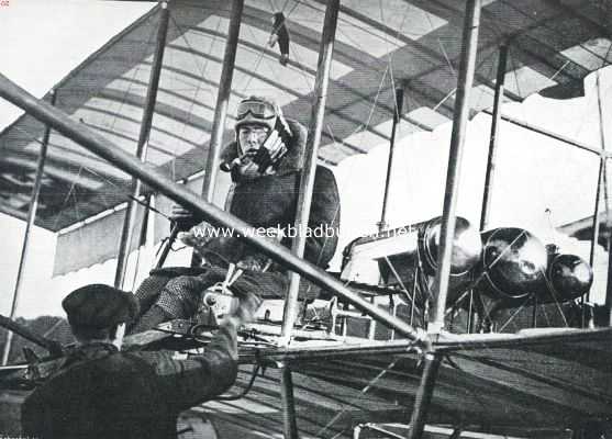 Nederland, 1910, Onbekend, Wijnmalen-Kller-Koolhoven. Wijnmalen in zijn machine gereed om te vertrekken