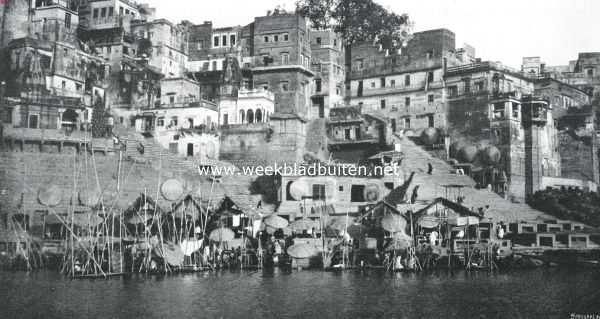India, 1910, Varanasi, Reisindrukken uit Britsch-Indi. Benares, Panchganga Ghat