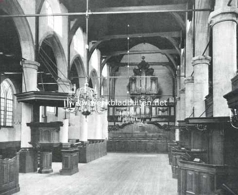 Noord-Holland, 1910, Amsterdam, Interieur van de Groote Waalsche Kerk te Amsterdam