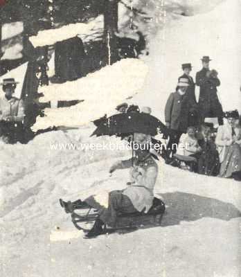 Zwitserland, 1910, Arosa, Arosa en de wintersport. Het vermakelijke gymkahnaspel