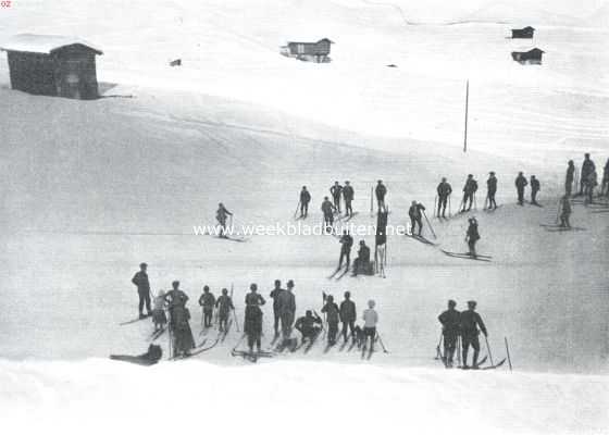 Zwitserland, 1911, Innerarosa, Een ski-cursus