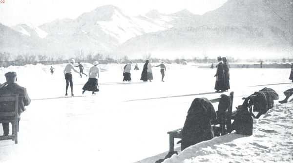 Zwitserland, 1911, Samaden, Ijsbaan te Samaden