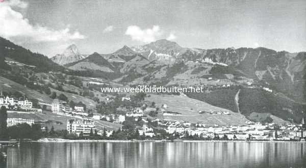 Zwitserland, 1911, Montreux, Van de Zwitsersche meren. Montreux vanuit het meer gezien