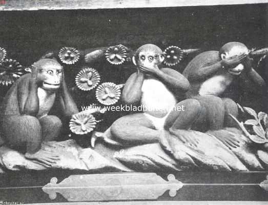 Japan, 1911, Nikk, De drie apen van Nikko: geen kwaad zien, geen kwaad spreken, geen kwaad horen