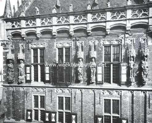 Overijssel, 1911, Kampen, Kampen. Gevel van het raadhuis te Kampen