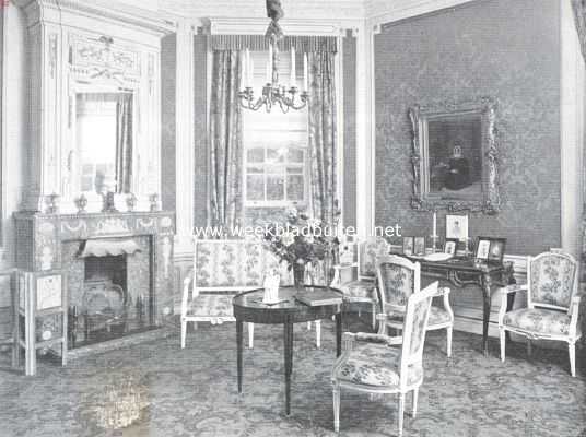 Overijssel, 1911, Goor, Het kasteel Weldam. De zitkamer van de gravin in den noord-ooster toren