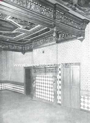 Limburg, 1911, Afferden, Kasteel Blijenbeek. Merkwaardig plafond der Paradijszaal