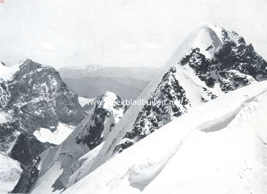 Zwitserland, 1912, Onbekend, Pontresina. De top van de Piz Roseg en Kleine Roseg bij Pontresina