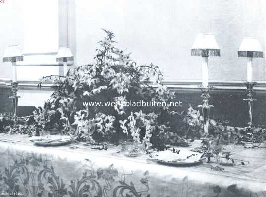 Onbekend, 1912, Onbekend, Orchideen-tafelversiering van Mrs. I. de Rothschild op de 
