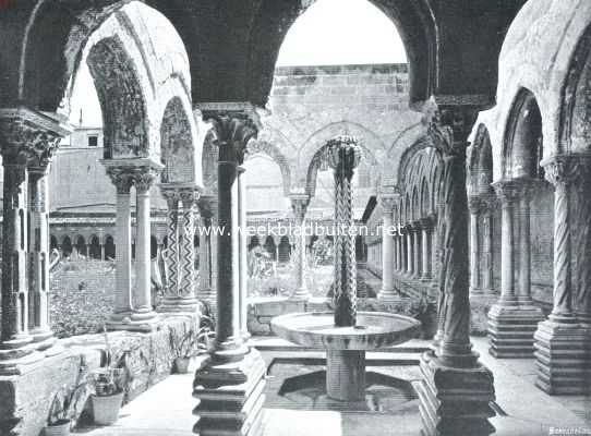 Itali, 1912, Monreale, Sicili. Kloosterhof van den Dom te Monreale