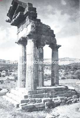 Itali, 1912, Girgenti, Sicili. Tempel van Castor en Pollux te Girgenti