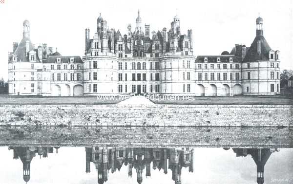 Frankrijk, 1912, Chambord, De kasteelen langs de Loire. Het Kasteel van Chambord. Noordzijde