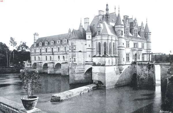 Frankrijk, 1912, Amboise, De kasteelen langs de Loire. Het Kasteel van Chenonceaux