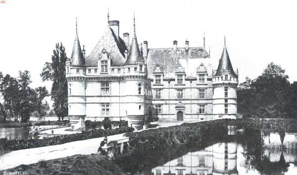 Frankrijk, 1912, Onbekend, De kasteelen langs de Loire. Oostgevel van het kasteel van Azay-le-Rideau