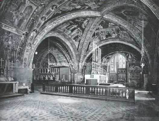 Itali, 1912, Assisi, Assisi. Intrieur van de Kerk van den Heiligen Frans