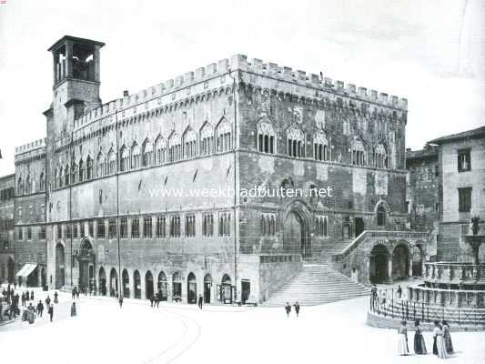 Itali, 1912, Perugia, Perugia. Palazza Pubblico te Perugia