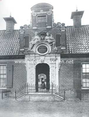Friesland, 1912, Marsum, Hoofd-toegang van het Popta-Gasthuis te Marsum bij Leeuwarden