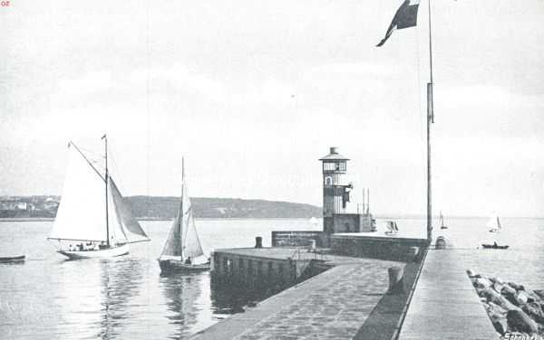 Denemarken, 1912, Aarhus, H.M.'s Gelderland in Aarhuus. De haven van Aarhuus