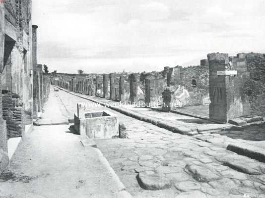 Itali, 1913, Pompeii, Pompeji. Strada dell' Abondanza
