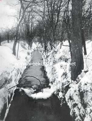 Noord-Holland, 1913, Santpoort, Beekje bij Santpoort op een winterdag
