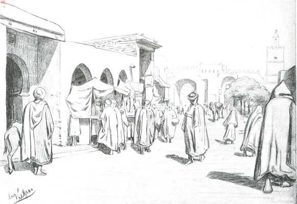 Algerije, 1913, Onbekend, Herinneringen uit een woestijnland. Kijkje in een hoofdstraat