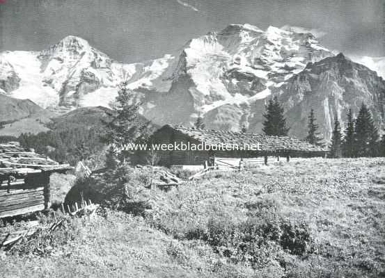 Zwitserland, 1913, Mrren, Bij Mrren, gezicht op Mnch en Jungfrau