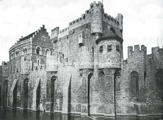 Belgi, 1913, Gent, 's-Gravensteen te Gent. 's-Gravensteen, het kasteel der graven van Vlaanderen, te Gent